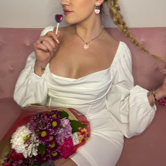 Princess Polly Dresses & Skirts - Princess Polly Lillie Long Sleeve Mini Dress White | Large